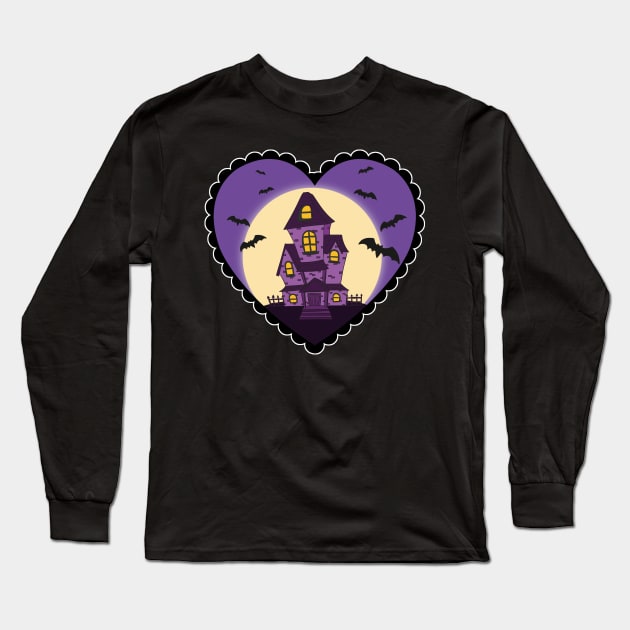 Haunted House Long Sleeve T-Shirt by Rockadeadly